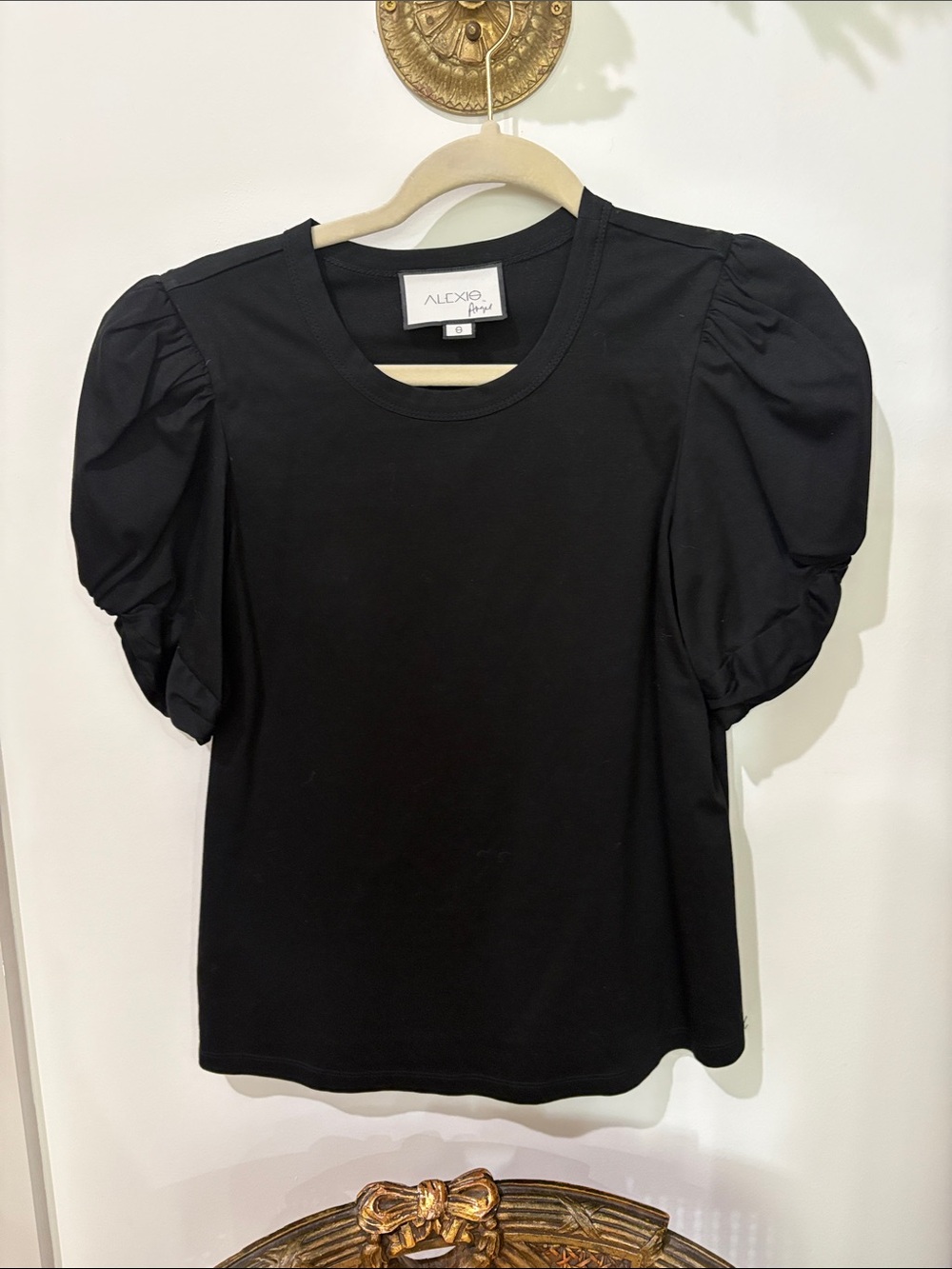 Alexis Black Puff Sleeve Tee